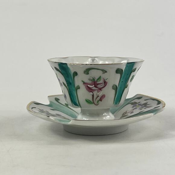Armando Grave Portugal Demitasse Cup Saucer Hand Painted Floral AG Pintado à Mão - Picture 4 of 16